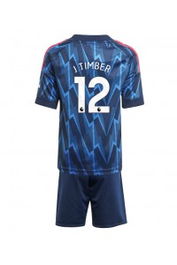 Arsenal Jurrien Timber #12 Babyklær Borte Fotballdrakt til barn 2025-26 Korte ermer (+ Korte bukser)